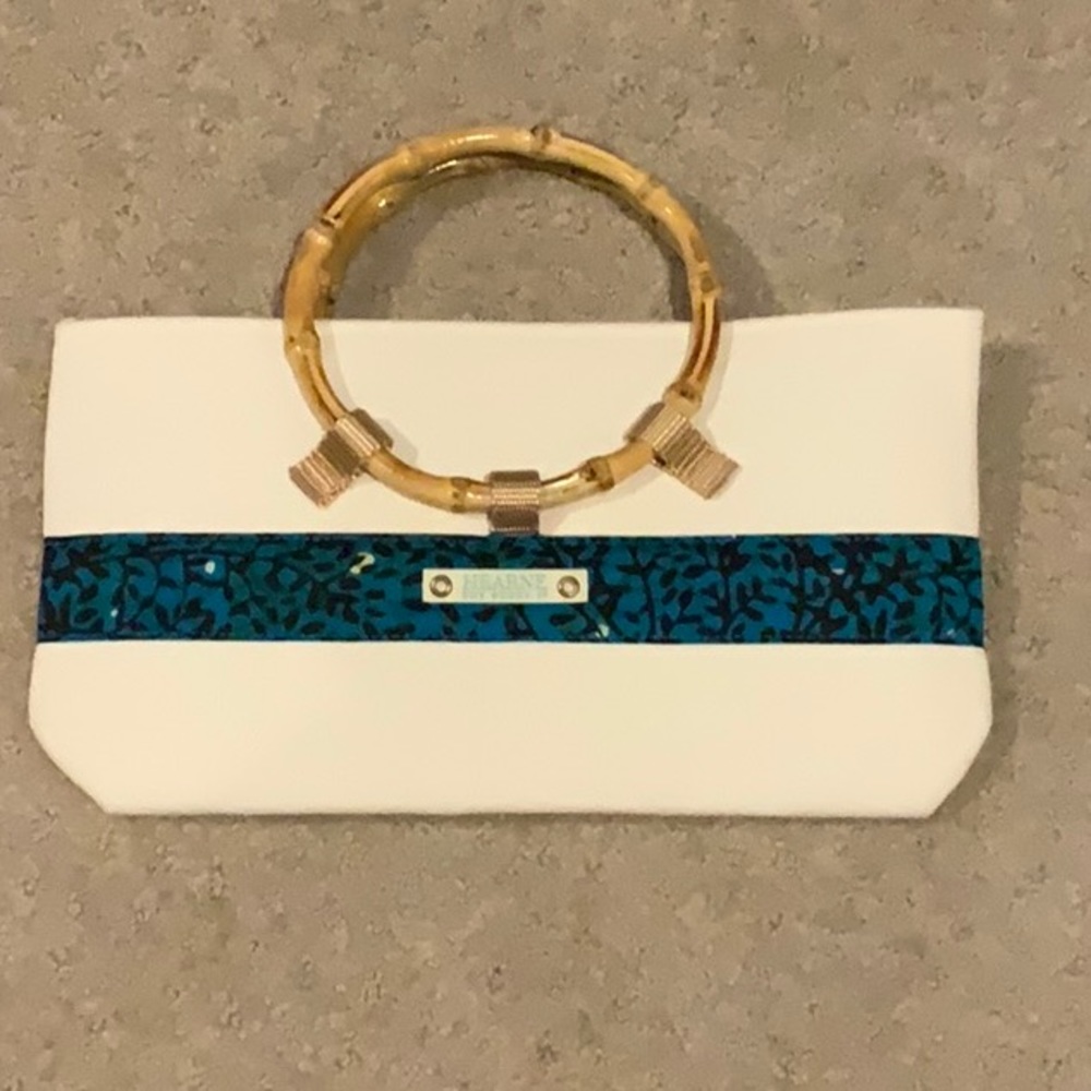 Hearne Dry Goods Fabric Purse with Wooden Handles